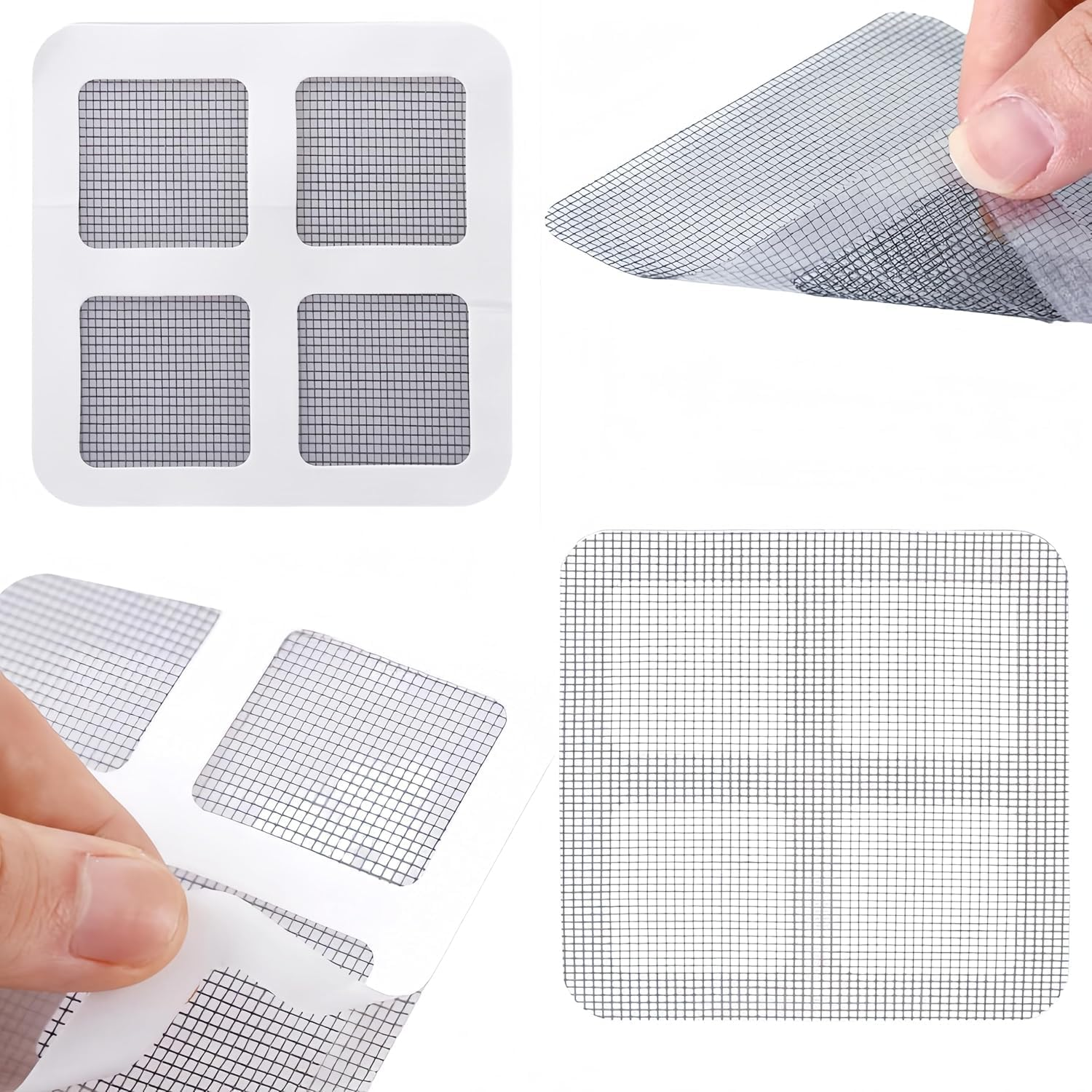 100 Pcs Shower Drain Hair Catcher Stickers,Square Bath Tub Drain Strainer,For Bathtub Drain Cover for Kitchen Bathroom,Screen Window image number 4
