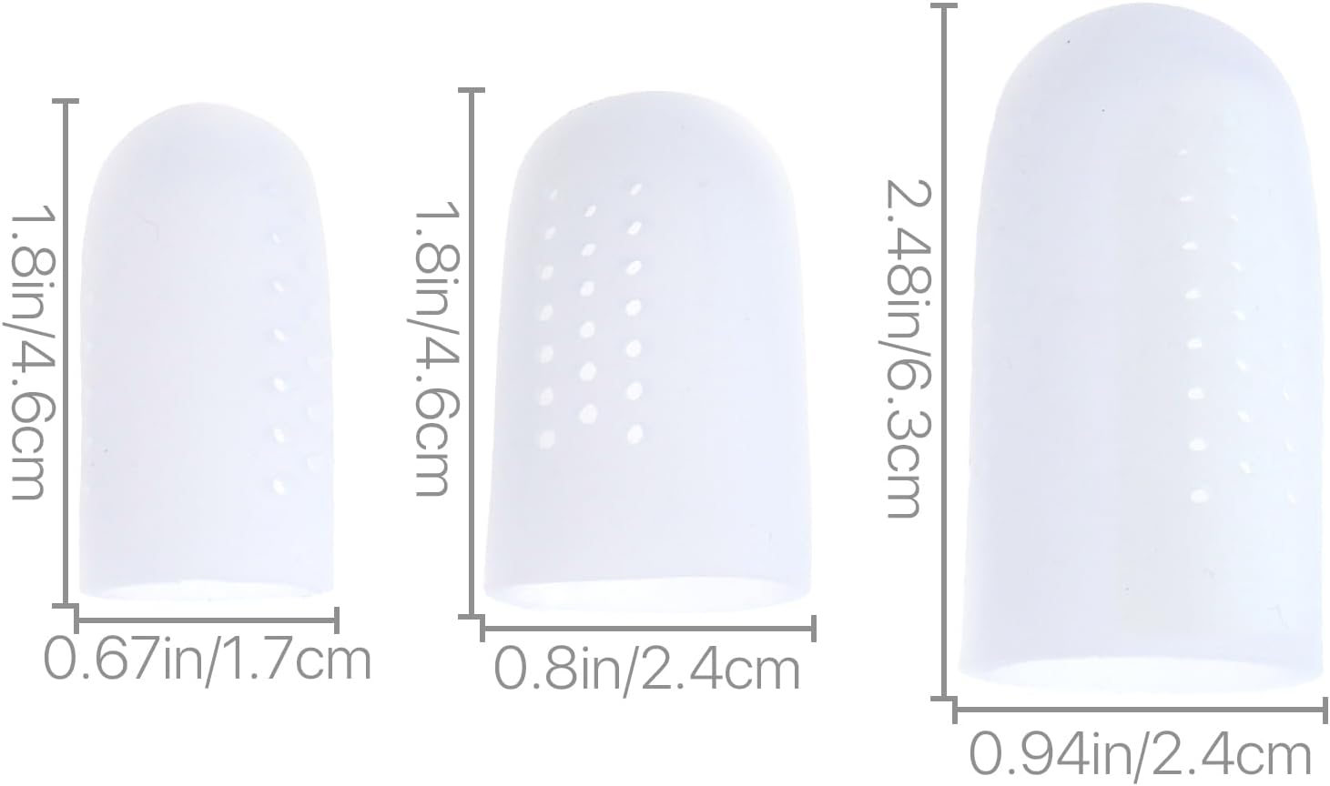 12PCS Gel Toe Caps Set 3 Sizes Breathable Toe Protectors Sleeve Bunion Pads Cushion Big Toe Guards Silicone Toe Covers for Ingrown Toenails Corns Calluses Blisters Protection (Beige, S+M+L) image number 6