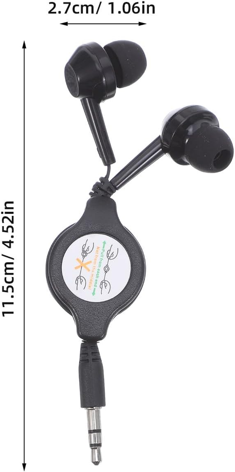 DOITOOL 2Pcs Double-Pull Retractable Earphones Wired Ear Design for Work Study Travel USB Charging for Portable Use image number 5