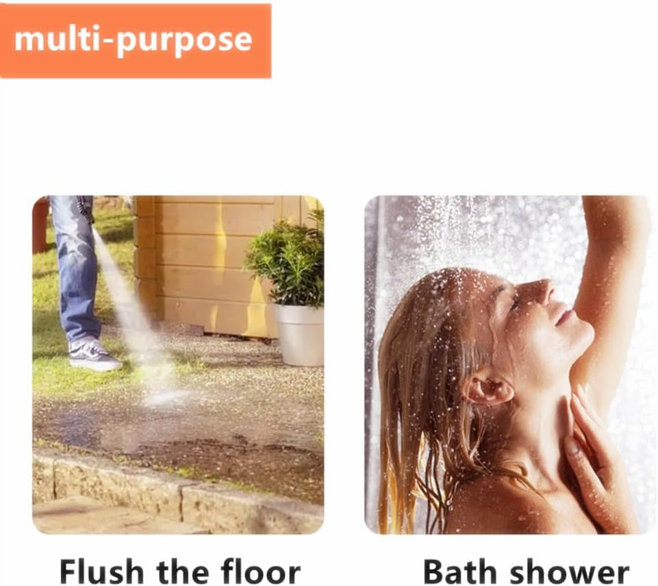 Portable Rubber Hose Spray, Pet Shower Head Single Tap Shower Head Spray Hose Bathtub Sink Spray Head Washing Indoor (White, 1.3 Meters) image number 1