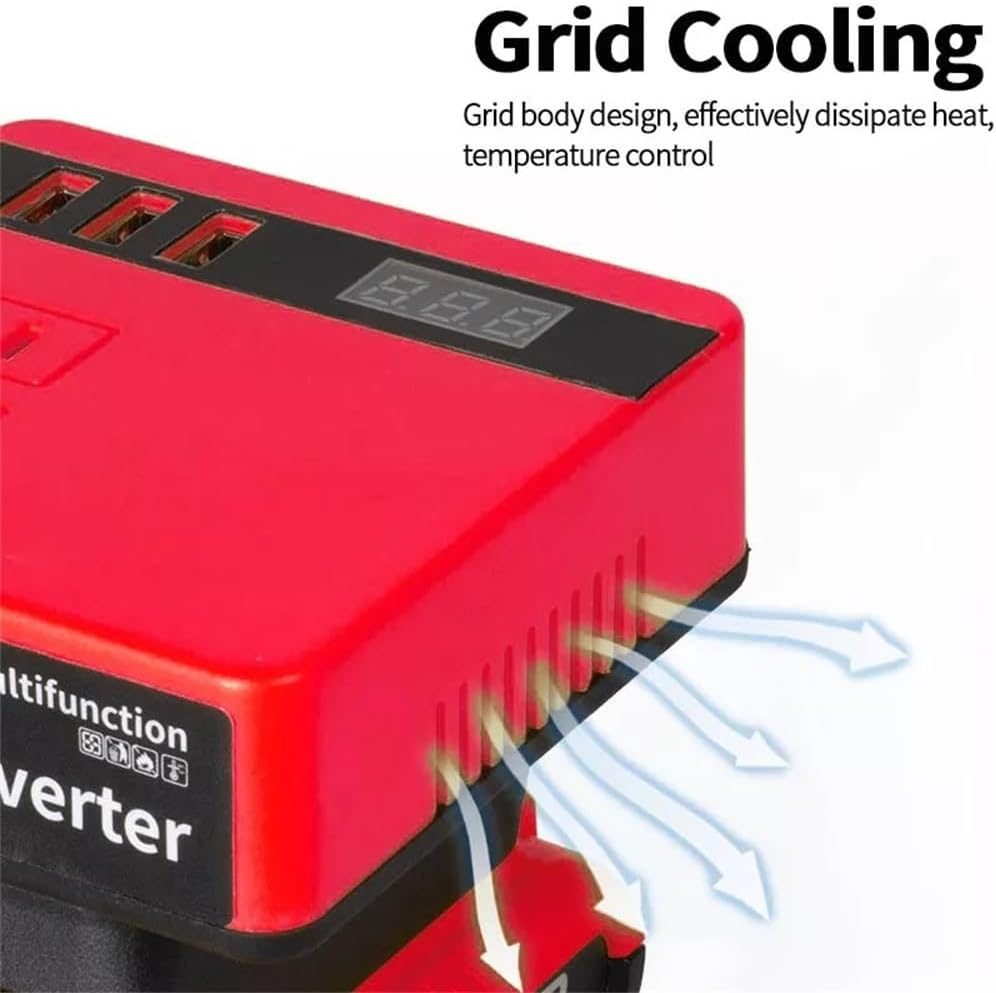 120W Power Inverter for Milwaukee 18V Battery Convert to AC 220-230V W/3 USB image number 2