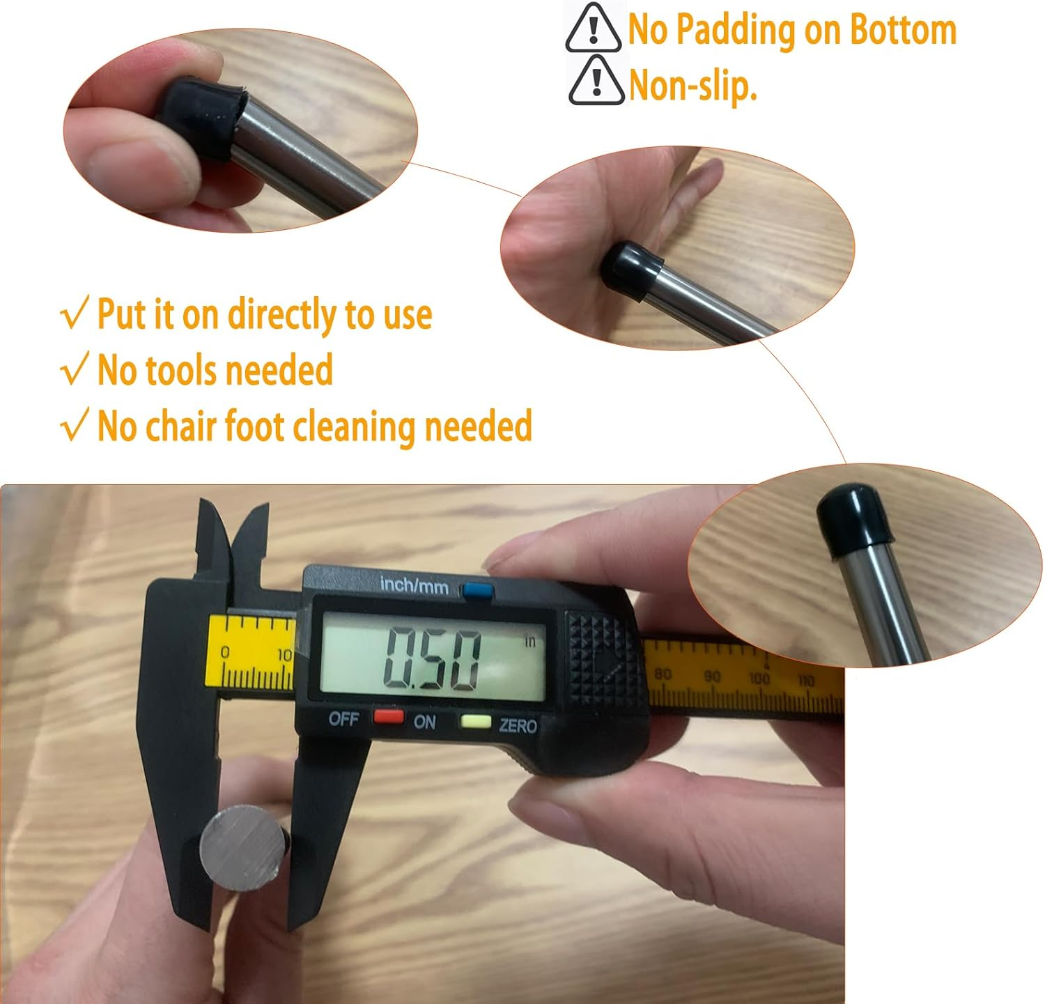 Simpracon round Leg Diameter 1/2&rdquo; Extra Small Chair Leg Floor Protectors Non-Slip Chair Leg Caps Bottom Ultra Small Furniture Feet Covers for Hardwood Floors Prevent Scratches,24 PCS image number 2