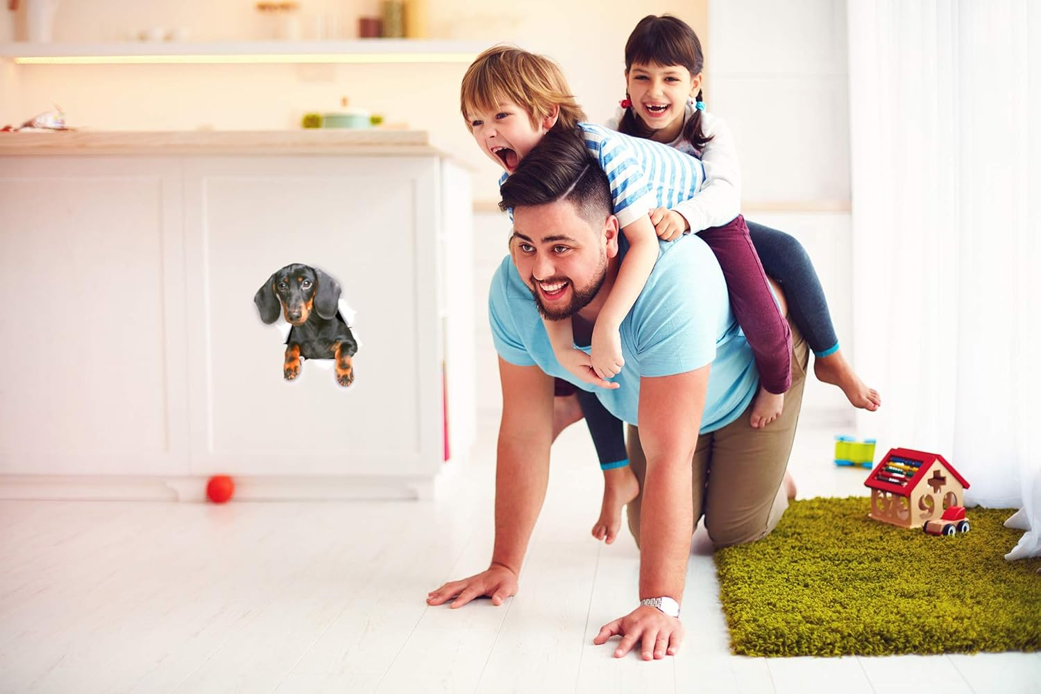 Winston & Bear Dachshund Wall Decals - 2 Pack - Sausage Dog Toilet Sticker - 3D Wiener Dog Car Sticker - Dachshund Lover Gift Pack image number 1