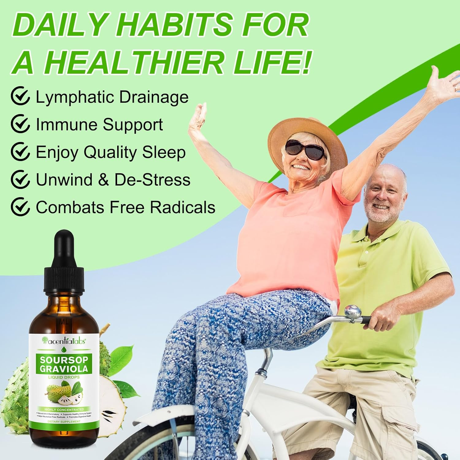 Soursop Graviola Liquid Drop Organic 1800 Mg, Organic Soursop Extract Liquid for Cell Support, Boosting Immune Health ﻿ image number 5