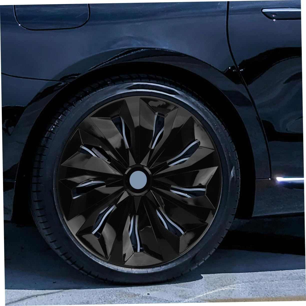 Zerodeko Car 14-Inch Hub Protective Cap Wheel Center Hubcap Decorative Rim Cover Black Universal for Urban and Rural Driving image number 6