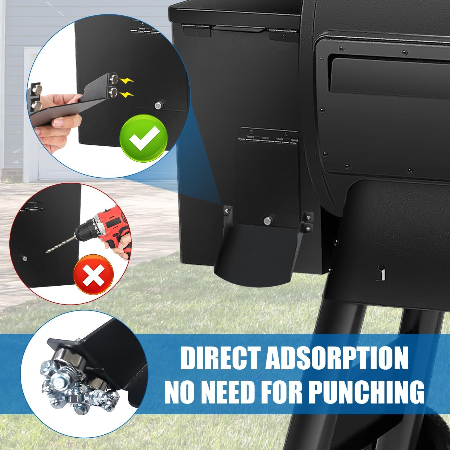 Magnetic Pellets Helper Chute for Traeger Grill, Pellet Discharge Metal Accessory for Traeger Grill Cleanout from Picking up Fallen Pellets, for Traeger Ironwood 885, Pro Series 34, Pro 780 Grills image number 1