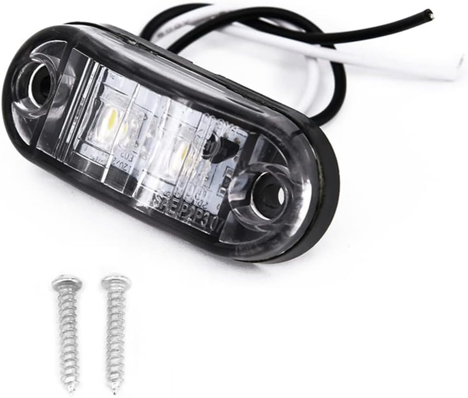 2X Side Marker Clearance 12V LED Lights Cool White Indicators Trailer Caravan RV image number 5