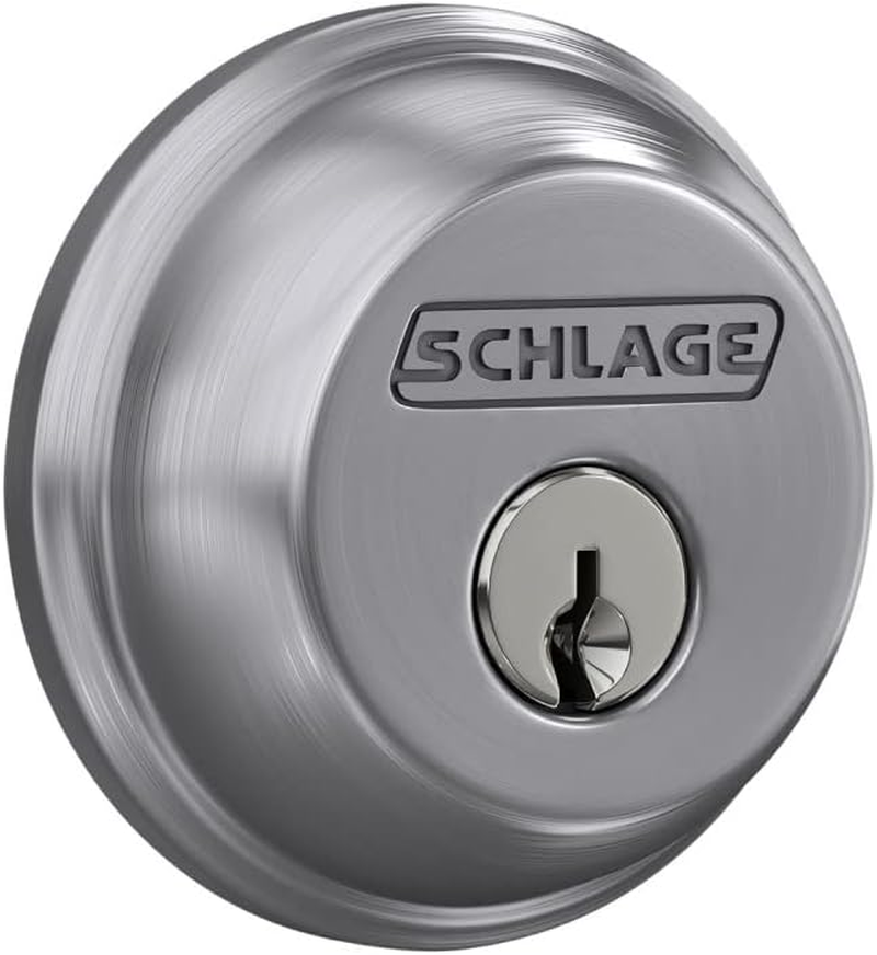Schlage B60N 621 Single Cylinder Deadbolt, Distressed Nickel image number 3