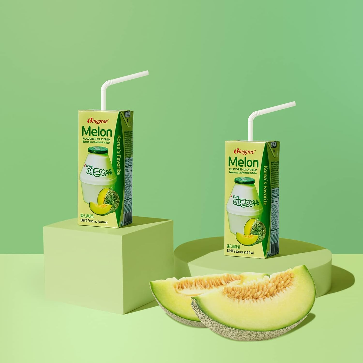 Binggrae Melon Flavored Milk - 6.8 Fl Oz (Pack of 24) image number 1