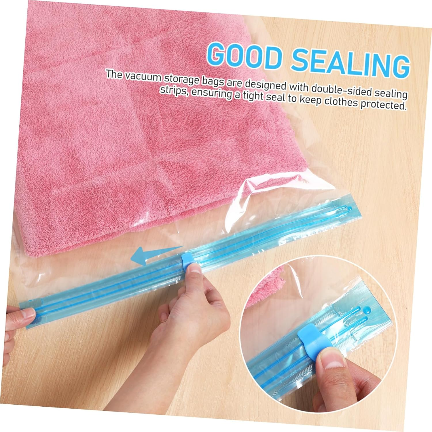 HOMOCONO 12Pcs Travel Compression Bags Vacuum Sealed Storage Bags for Packing Space Saver Travel Toiletries Essentials image number 1