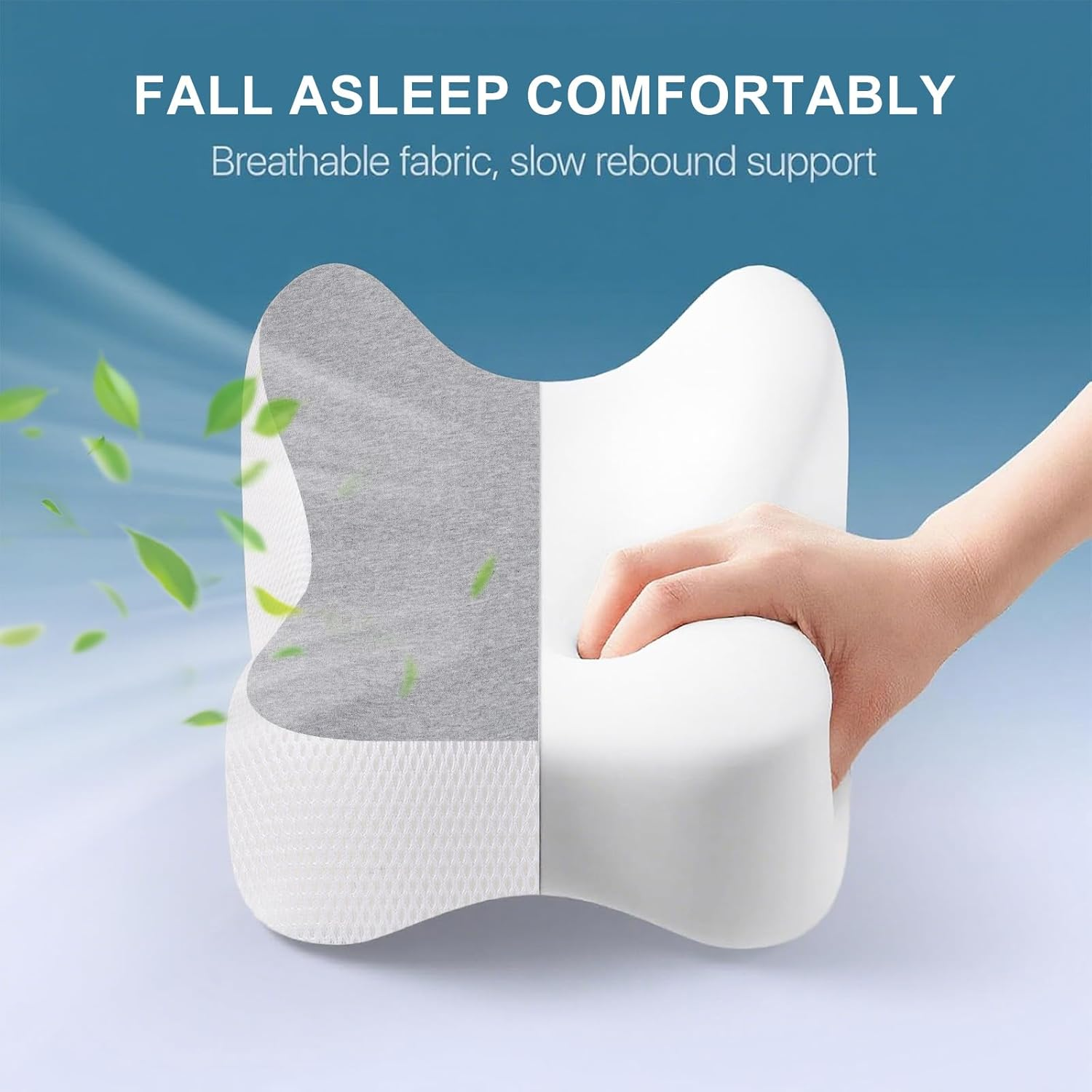 Knee Pillow Leg, Ergonomic Side Sleeping Pillows, Large Comfortable Memory Foam Leg Pillows with 4-Level Adjustable Strap for Side Sleeper, Leg Support Cushion with Removable & Washable Cover image number 5