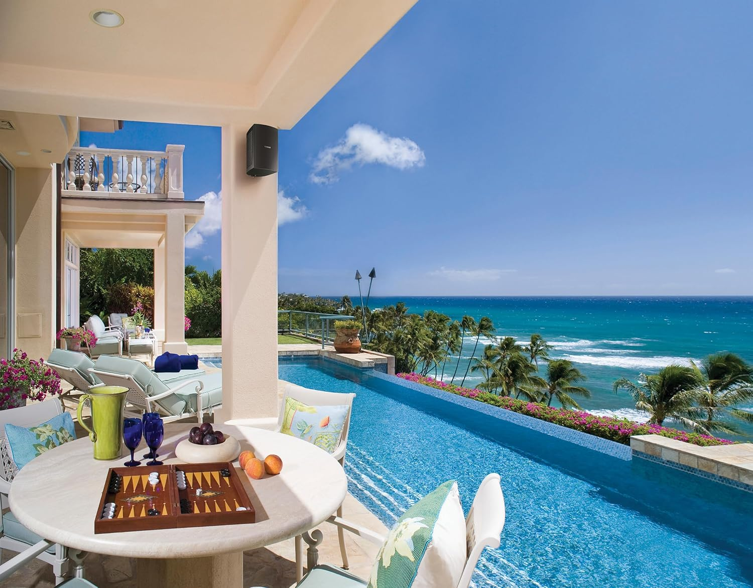 Yamaha NS-AW294 Pair of Outdoor Speakers with Weatherproof 16Cm Woofer and 2-Way Bass-Reflex, Black - White image number 1