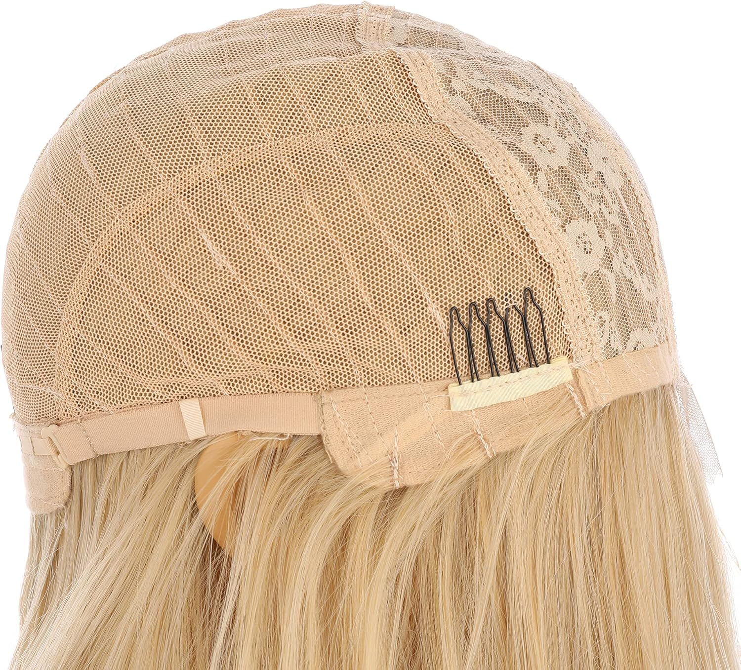 Mixed Blonde Synthetic Hair 13-4-3 Lace Women Wig,26 Inch Long Silky Straight Human Hair Density,100% Hand Made Glue-Less Wig - Black Synthetic Hair 26 Inch image number 2