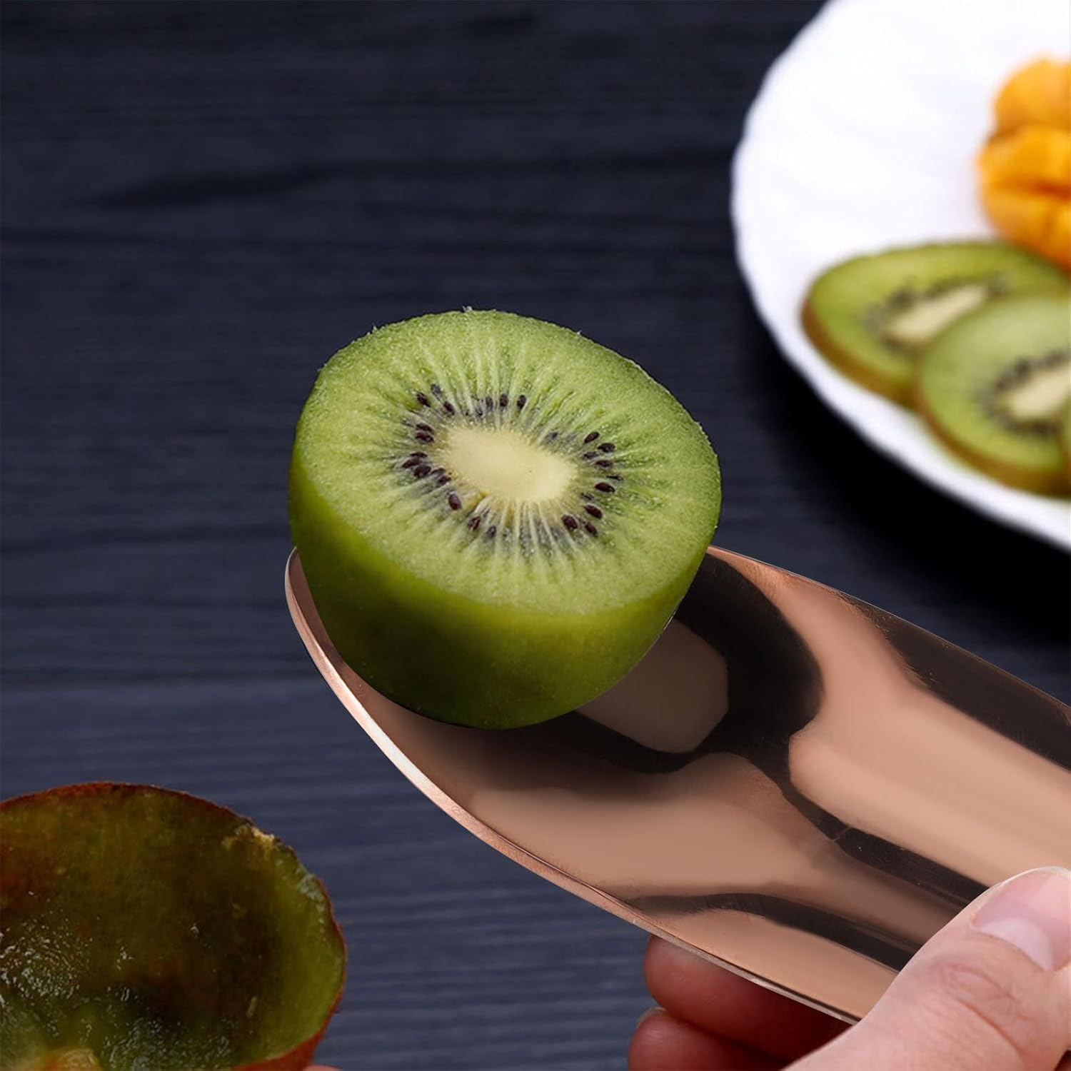 Kiwi Spoon Knife 2-In-1 Reusable Avocados Fruit Cutter Peeler Spoons, Stainless Steel Multi Use for Home Kitchen and Travel Utensil,2Pack image number 2