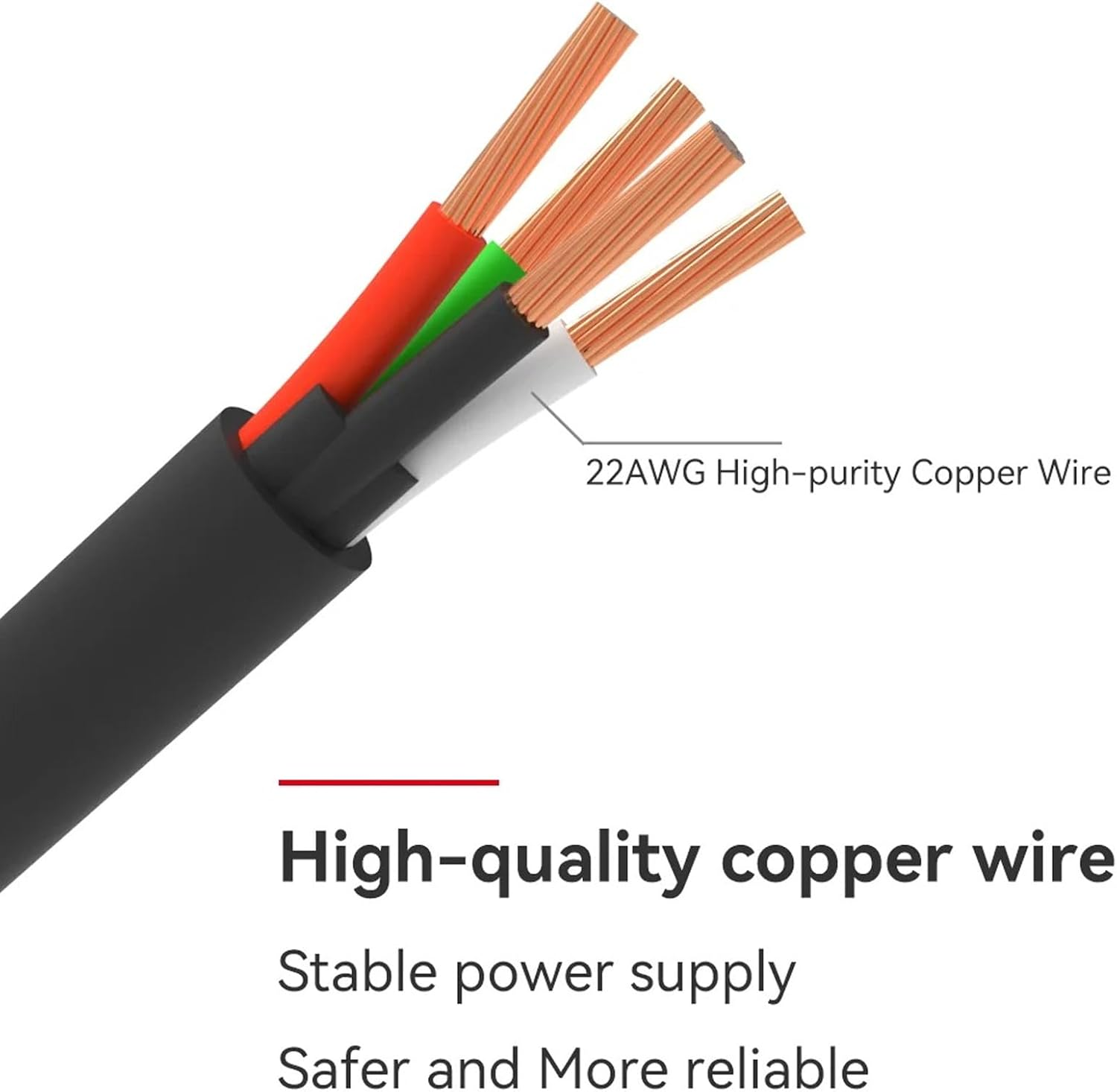 1M 4Pin Extension Cable for Bambu Lab AMS Lite, 22AWG Copper Coring, 5Mm Thick PVC Cable, for Bambulab A1, A1 Mini 3D Printer, Connect Your A1Mini Series to AMS Lite Effortlessly (With Magnetic Ring) image number 5
