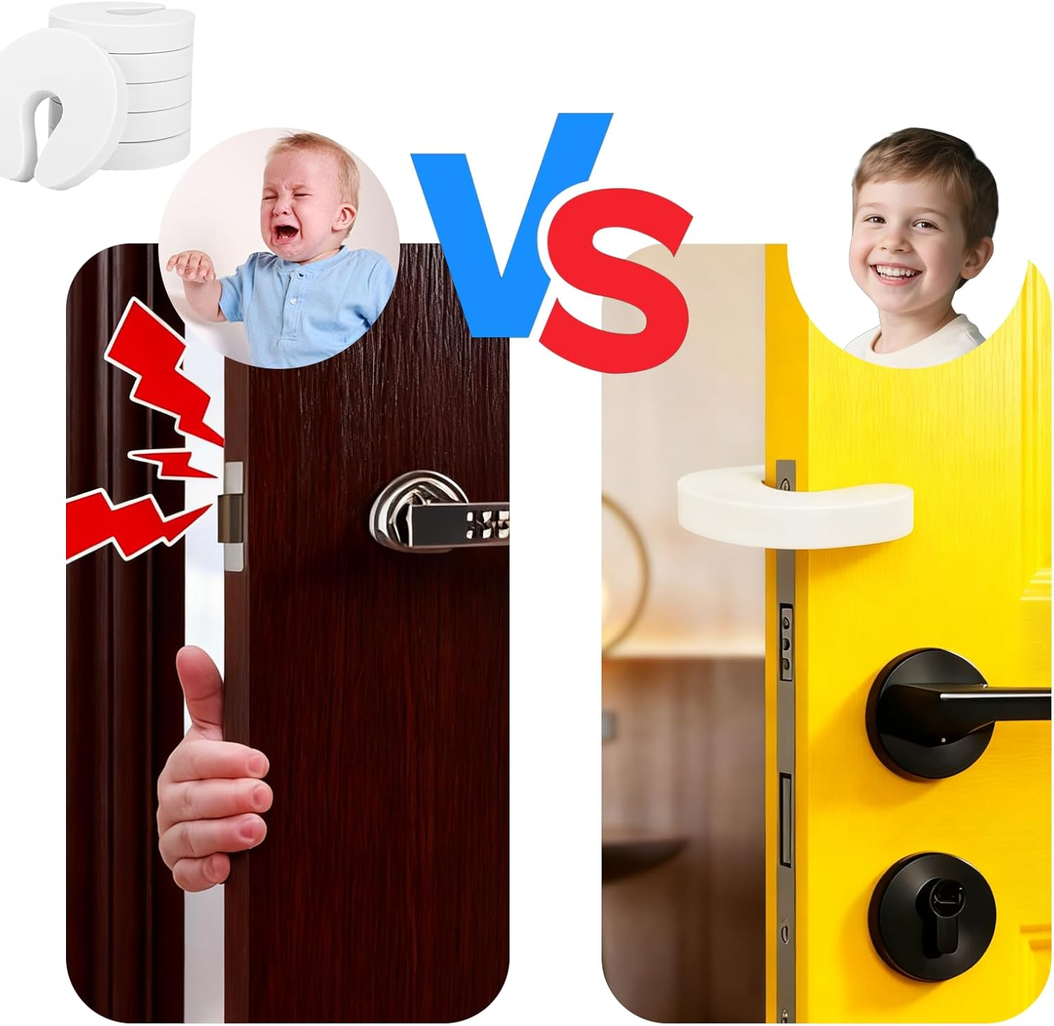 Pack of 6 Door Pinch Guards, Baby Proof Soft EVA Foam Stoppers Fits Any Doors Size, Door Stopper for Child Safety and Baby Safety Products for Home Protection image number 5