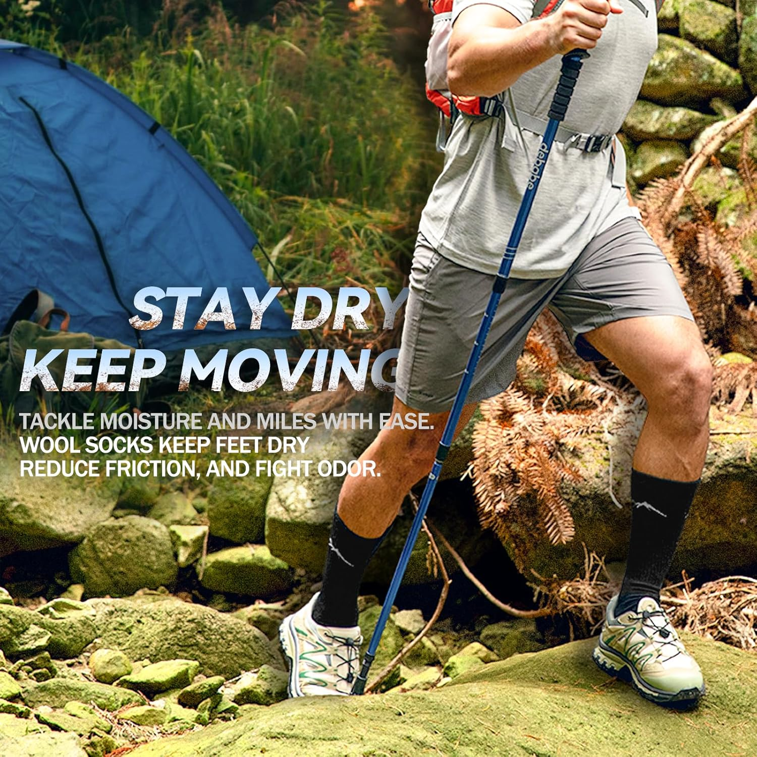 Merino Protect Merino Wool Socks for Men Warm Soft Hiking Socks Odor Resistant Crew Socks Hiking Hunting Cycling