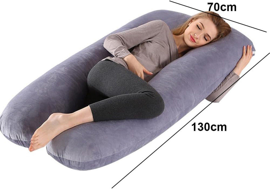 U-Shape Full Body Pillow, Adjustable Memory Foam Pregnancy Pillow for Sleeping, Full Body Pillows for Adults Sleeping, Belly and Back Support, Maternity Pillow with Removable Cover image number 4
