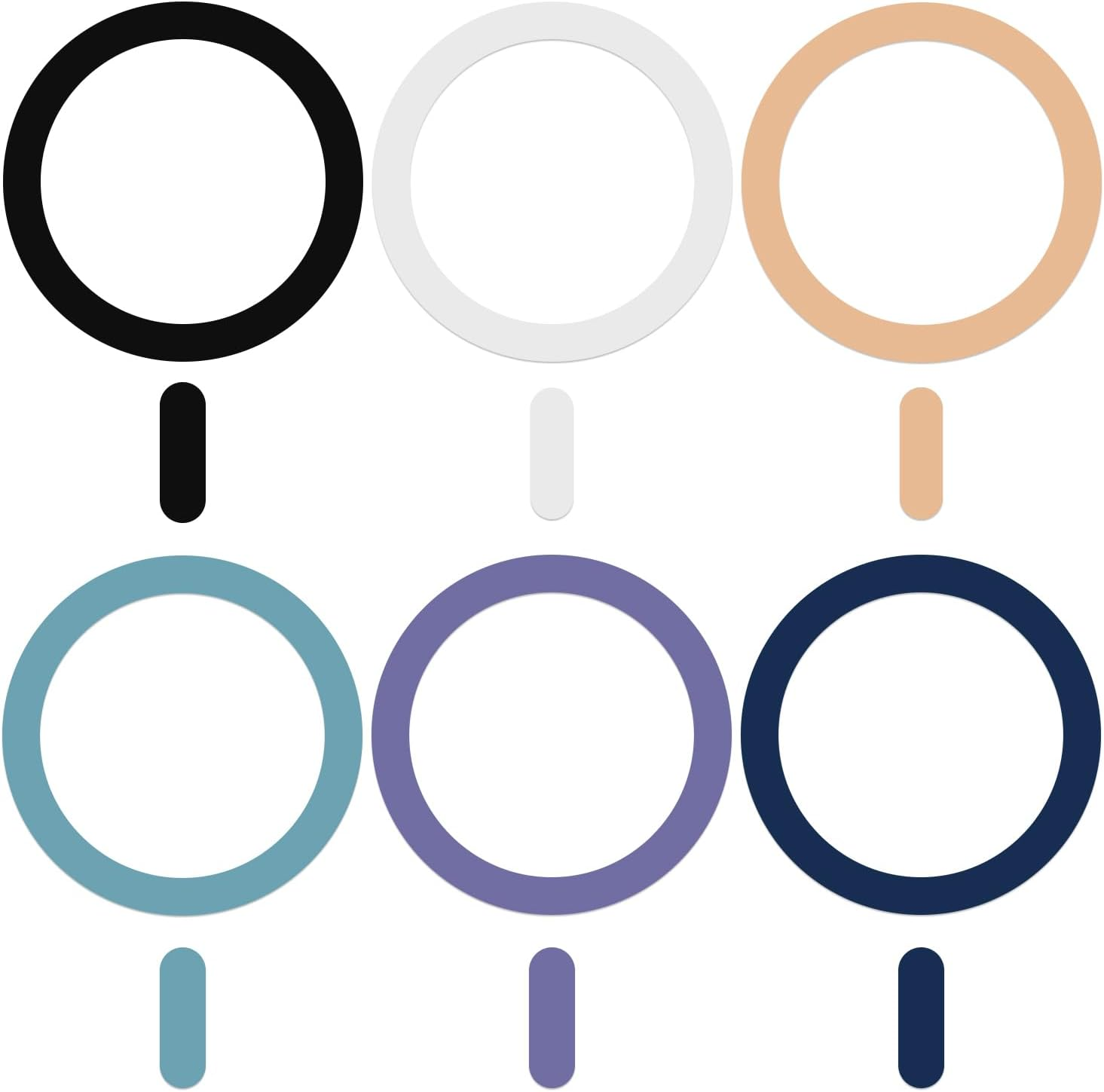 6 Pack Universal Metal Rings Sticker Compatible with Magsafe Magnetic Wireless Charger Iphone 13 12 Pro Mini Max, Ultra-Thin Car Charger Conversion Accessories (NO Magnet), Black,White