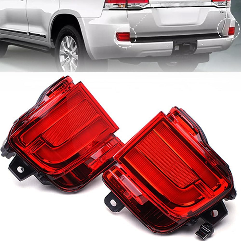 2PCS LED Rear Bumper Reflector Lights Rear Fog Lamp Assembly for Land Cruiser LC200 2016-2018 image number 1
