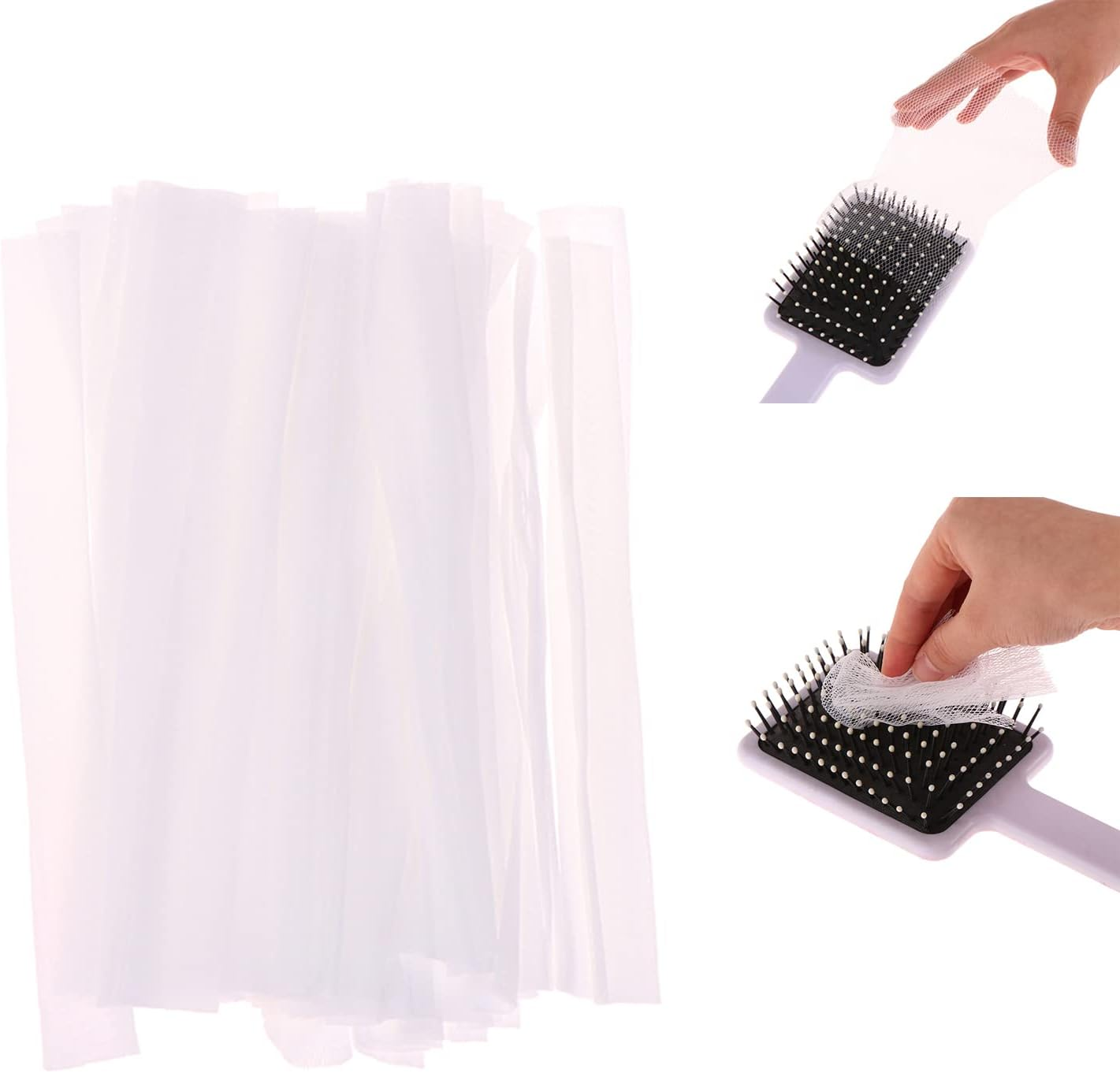 50 Pack Disposable Comb Cleaner Hair Removal Net Mesh Protection Bristle Protective Sheet Airbag Pet Pad for Removing Hair Dust