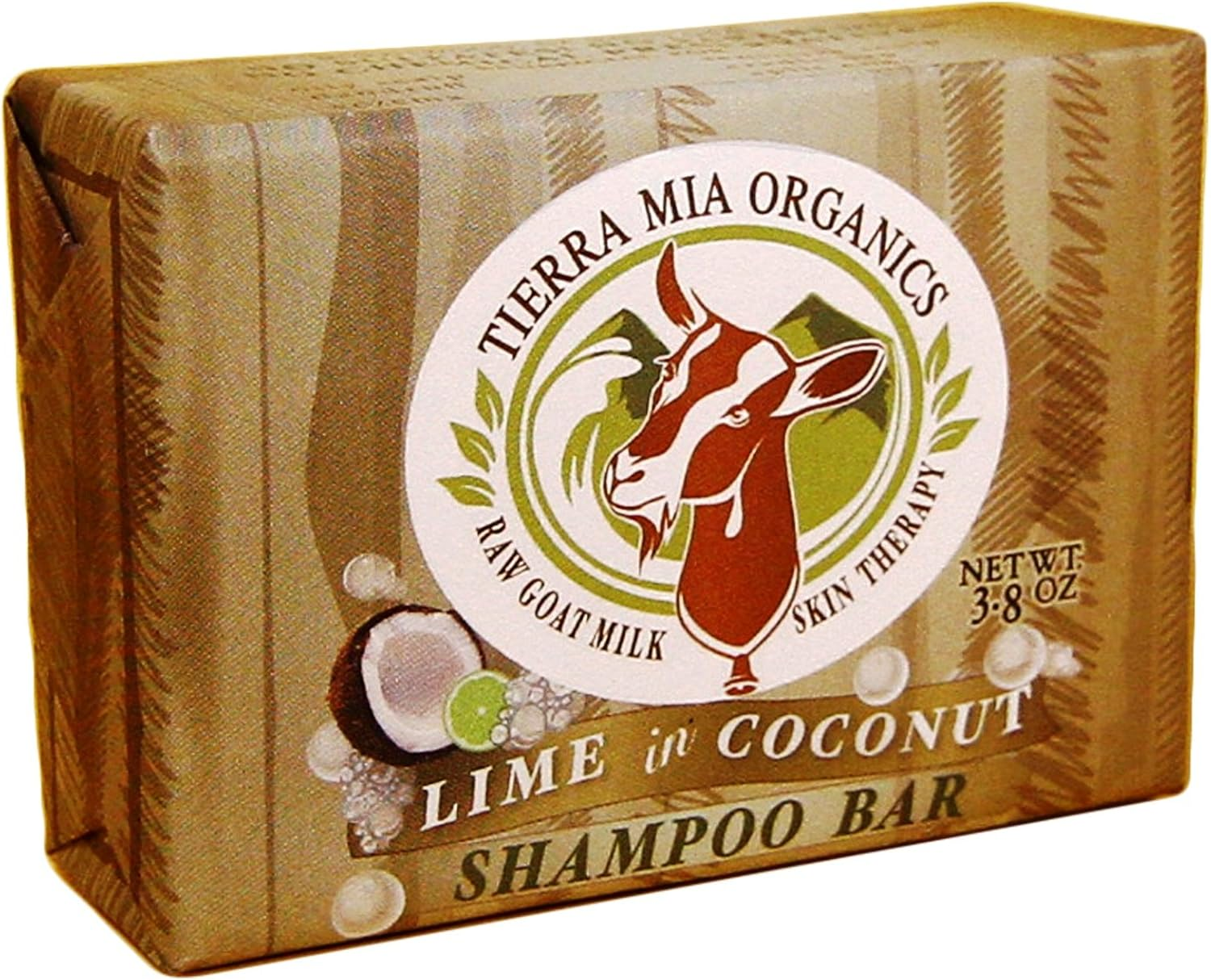 Tierra Mia Organics, Raw Goat Milk Skin Therapy, Lime in Coconut Shampoo Bar, 120Ml
