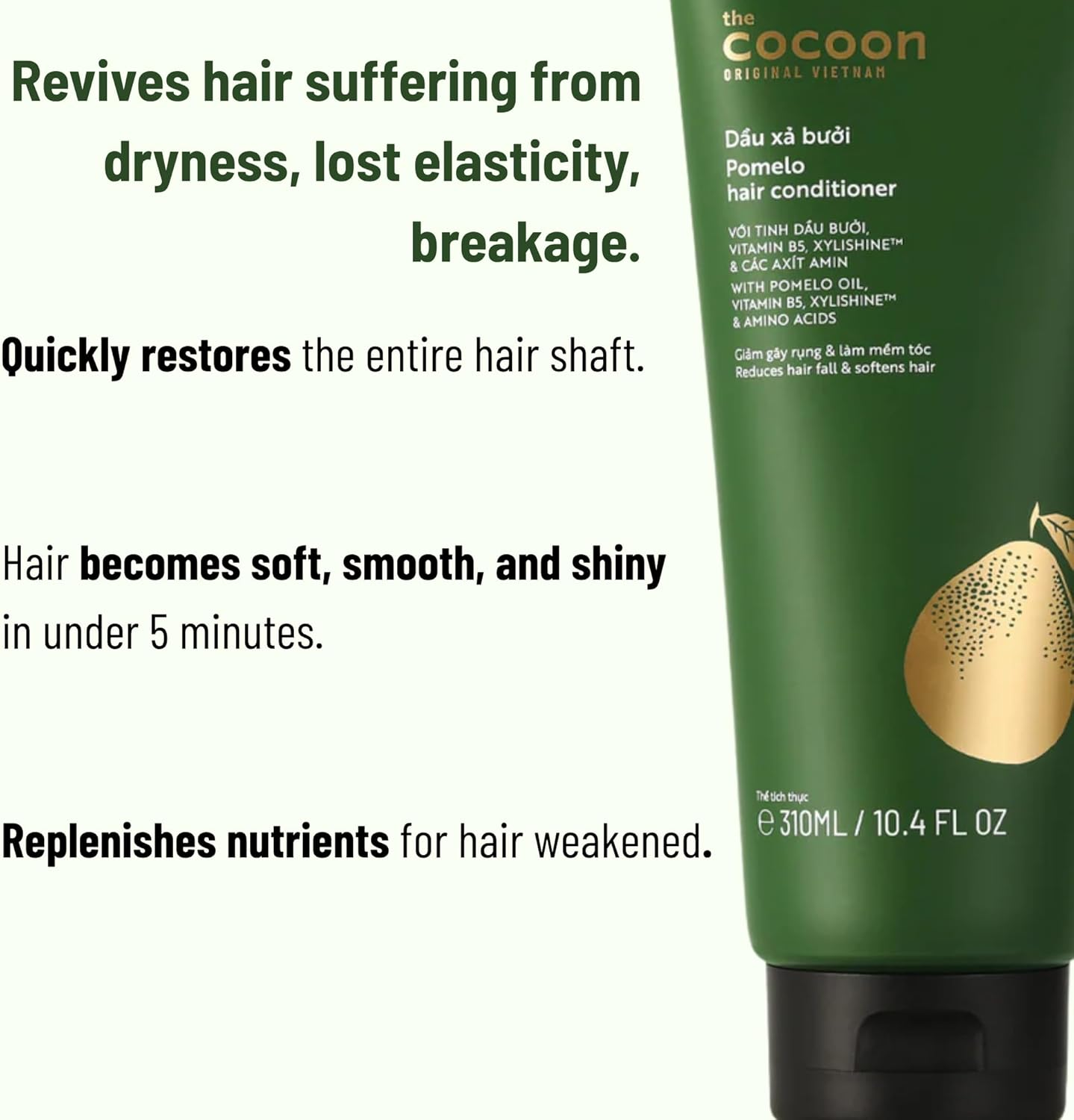 Cocoon Pomelo Shampoo & Conditioner Bundle - anti Hair Loss, Natural, Sulfate Free | for Thinning, Damaged, Color Treated Hair | Reduce Fall & Soften Strands (10.5 Fl Oz Each) image number 6