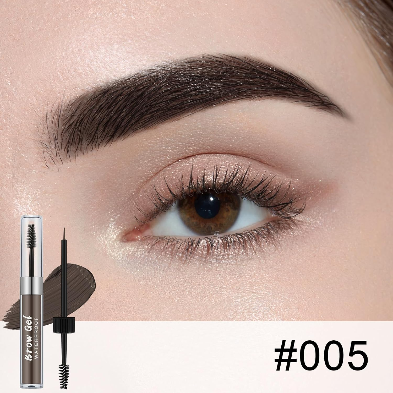 Apooliy 2Pcs Waterproof Eyebrow Gel Set，Highly Pigmented Liquid Eye Brow Gel and Clear Setting Brow Glue,Shaping Natural Eyebrows image number 3