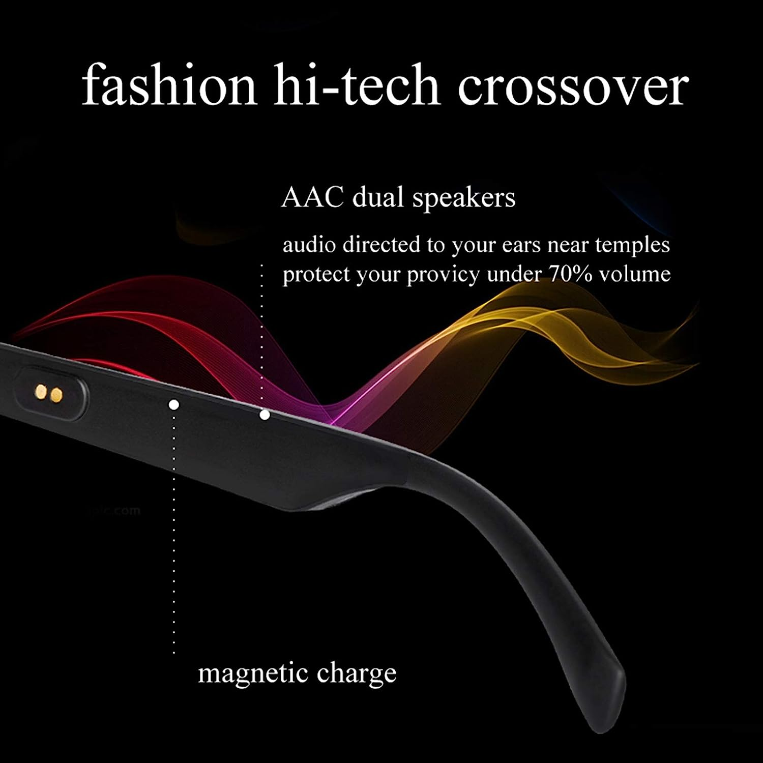 Smart Audio Glasses,Smart Audio Glasses Wirelessly BT Music Glasses Music & Hands-Free Calling Polarized Eyeglasses Frame with Microphone for Men Women image number 3