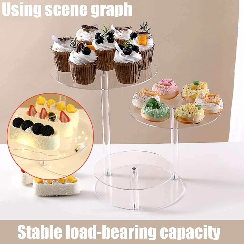 3 Tier Clear Cupcake Stand,Cupcake Holder,Dessert Tower,Pastry Stand,Dessert Display Holder,Acrylic Cake Stand,For Party,Wedding,Baby Shower
