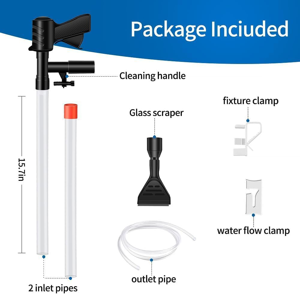 Mumoo Bear Fish Tank Gravel Cleaner,Newly Upgraded Fish Tank Water Changer with Air Pressure Button Long Nozzle Water Flow Controller for Fish Tank Cleaning Gravel and Sand image number 5