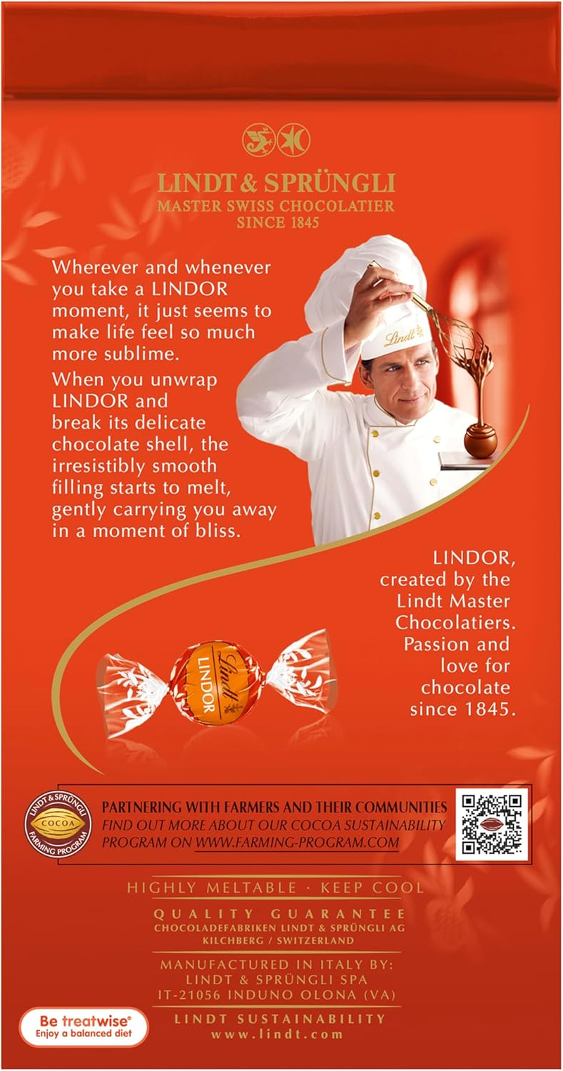 Lindt Lindor Blood Orange Milk Chocolate Pouch Bag 123G image number 4