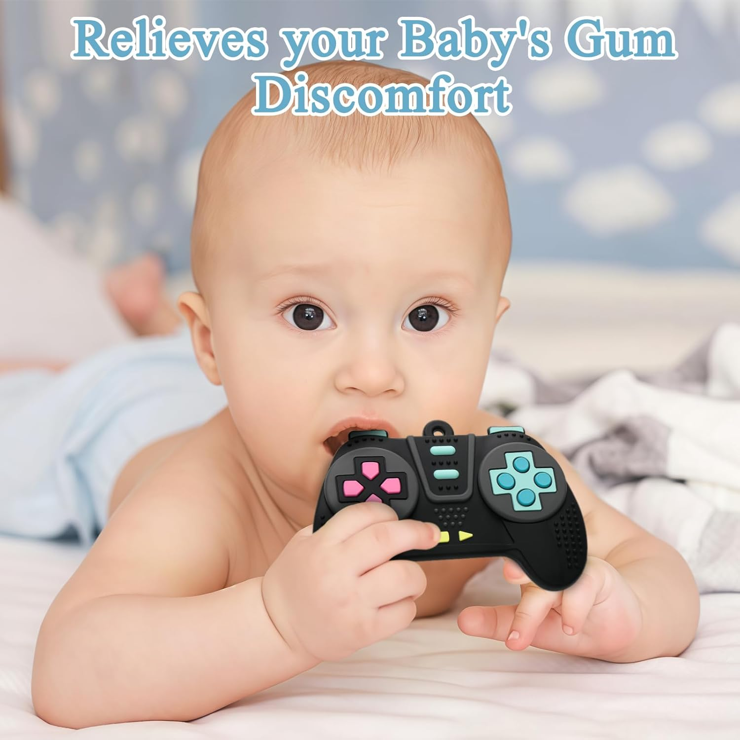 MR.TIMELAG Baby Teething Toys with Remote Control - 2 Pack Silicone Teethers for Infants 3+ Months, Bpa-Free Chew Toys with Textured Surface - Soothing Gum Relief for Newborns image number 4