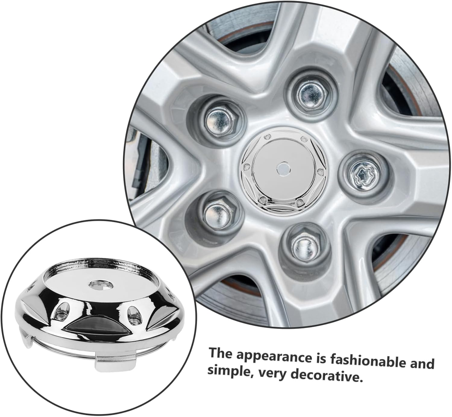 JUMPLAWN Car Wheel Center Cap 4Pcs Wheel Center Caps for Rims Automotive Hubcap Cover for Car Enhance Vehicle Appearance image number 2