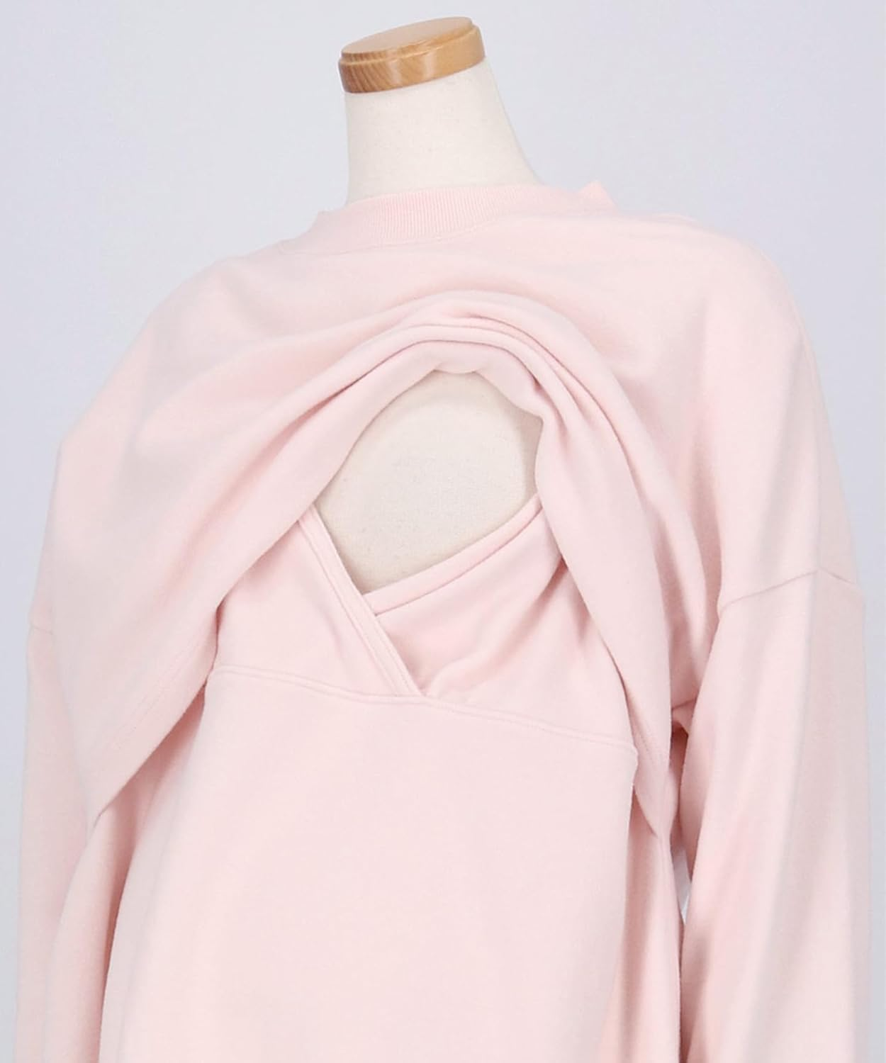 Wacoal Maternity MFY463 Women'S Maternity Pajamas, before and Postpartum Use, Cotton Blend (Main Body) with Nursing Opening, Long Sleeve Pants - Pi image number 2