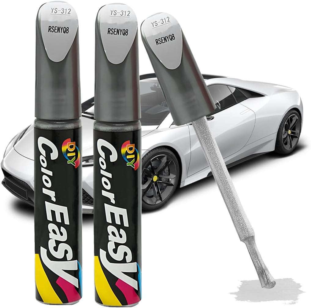 2PCS Repair Paint Fill Pen,Touch up Paint for Cars, Quick and Easy Vehicle Scratch, Effective Automotive Rim Scratch Removing Gloss Accessories, Universal for SUV, Truck, Rv（Silver）