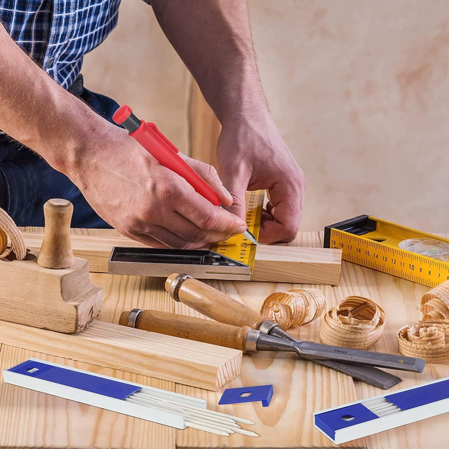 Veumoie 24 Pieces Carpenter Pencil Lead Refills Drawing Refill 2.8 Mm White, Solid Mechanical Pencils Refill Replacement image number 6