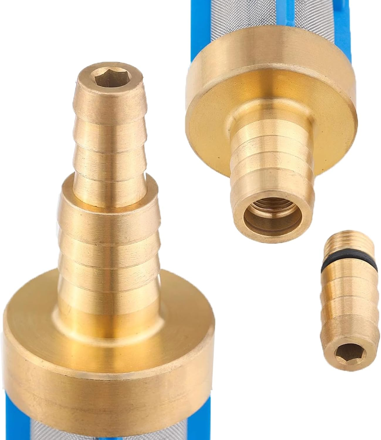 Suction Hose Filter SENRISE Brass Water Pump Strainer with 3/4" 1/2" Hose Tail Fit for Pressure Washer (Pack of 1) image number 6