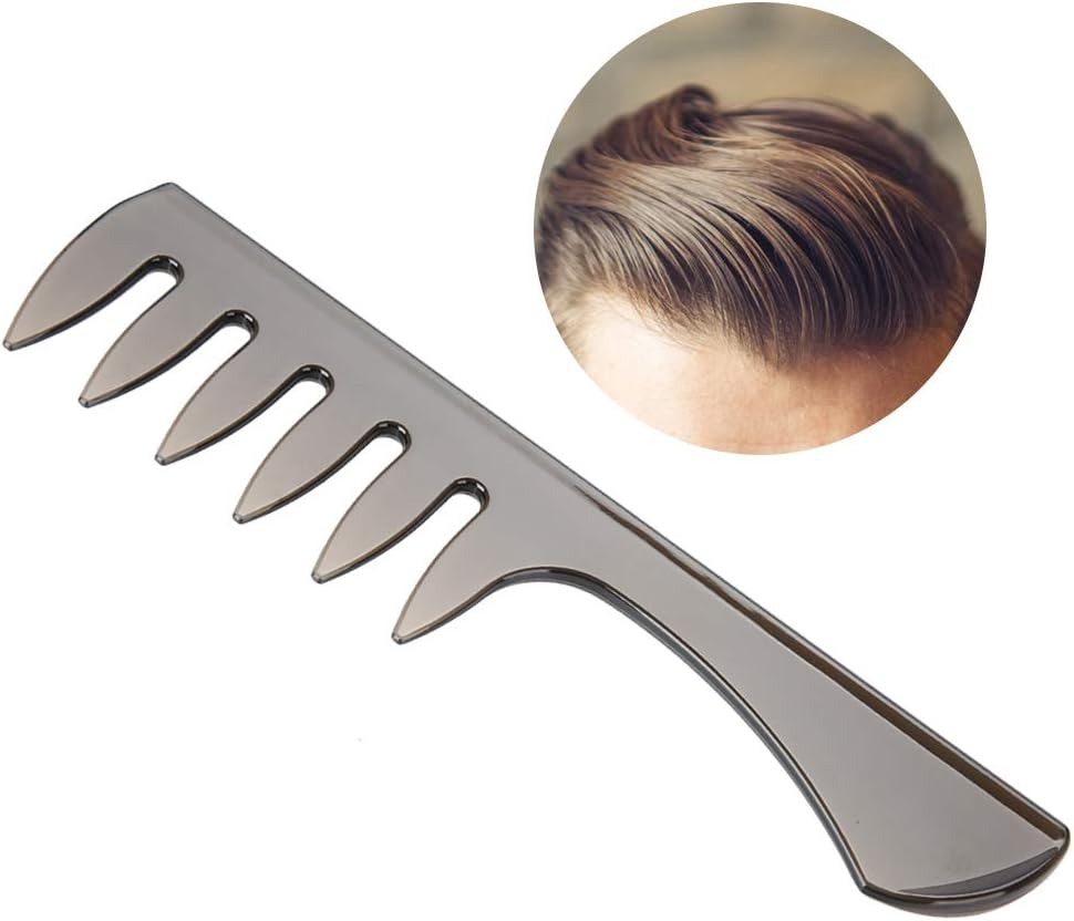 Retro Styling Large Back Wide Tooth Comb, Professional Tooth Combs Salon Shark Teeth Hair Combs, Tooth Oil Hair Comb Hairdressing Tools for Women Men (Black) image number 1