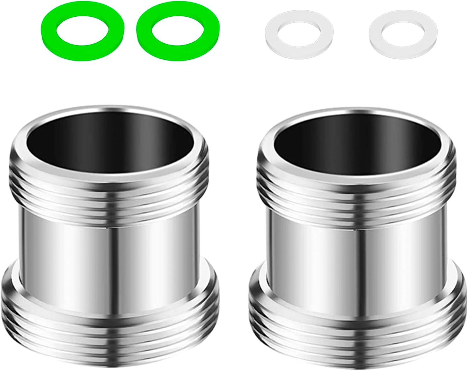 Pack of 2 Tap Adapter M18.5 to M22 Male Thread - Metal Tap Connector for Connecting Aerators to the Tap - Brass Thread Adapter for Male Thread Water Filter and More image number 2