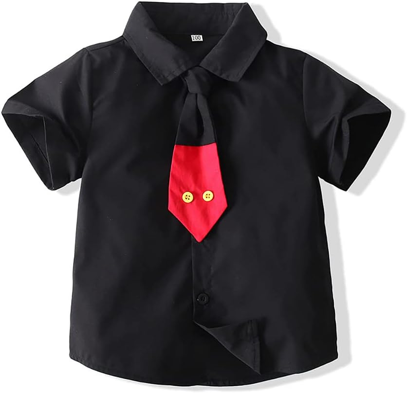 IMEKIS Baby Boys Birthday Outfit Shirt + Suspenders + Pants Cake Smash Kids Halloween Cosplay Costume image number 4