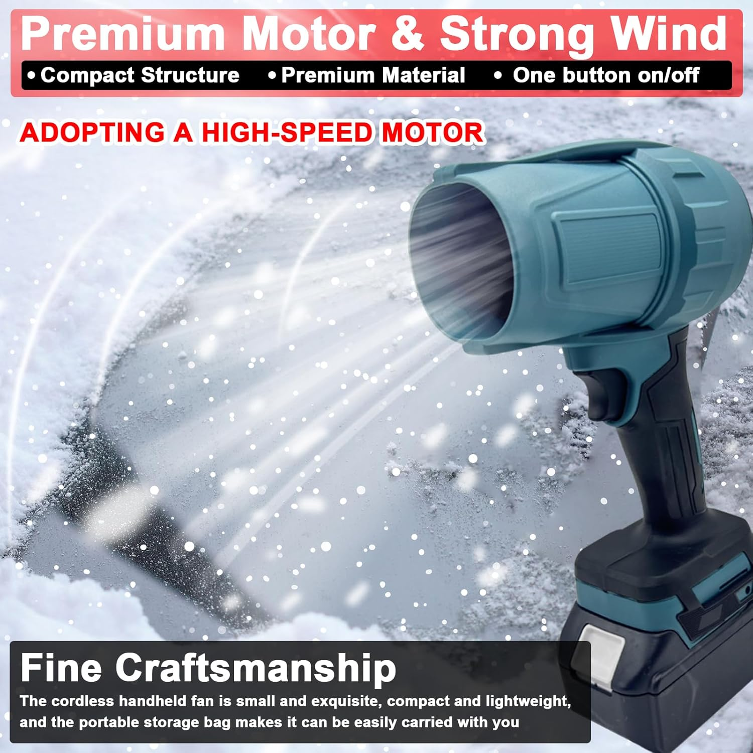 Cordless Leaf Blower, Mini Blower Compatible with Makita 18V 1000W, Brushless Motor Turbo Fan for Camping, Cleaning & Workshop, Battery Not Included, Hand-Held