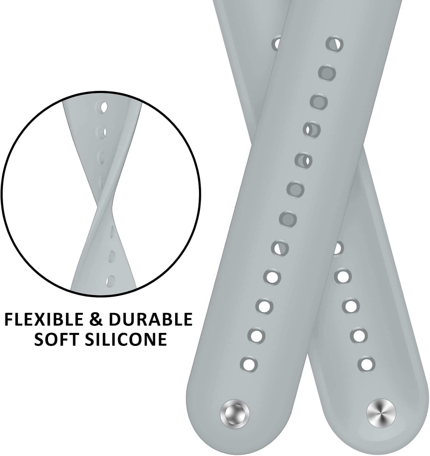 Sport Band for Apple Watch 45Mm 44Mm 46Mm 49Mm 42Mm 41Mm 40Mm 38Mm,Soft Silicone Adjustable Replacement Strap for Iwatch Series 10/9/Ultra 2/SE 2Nd/8/7/Ultra/Se/6/5/4/3/2/1,Double Adjustment Buckle