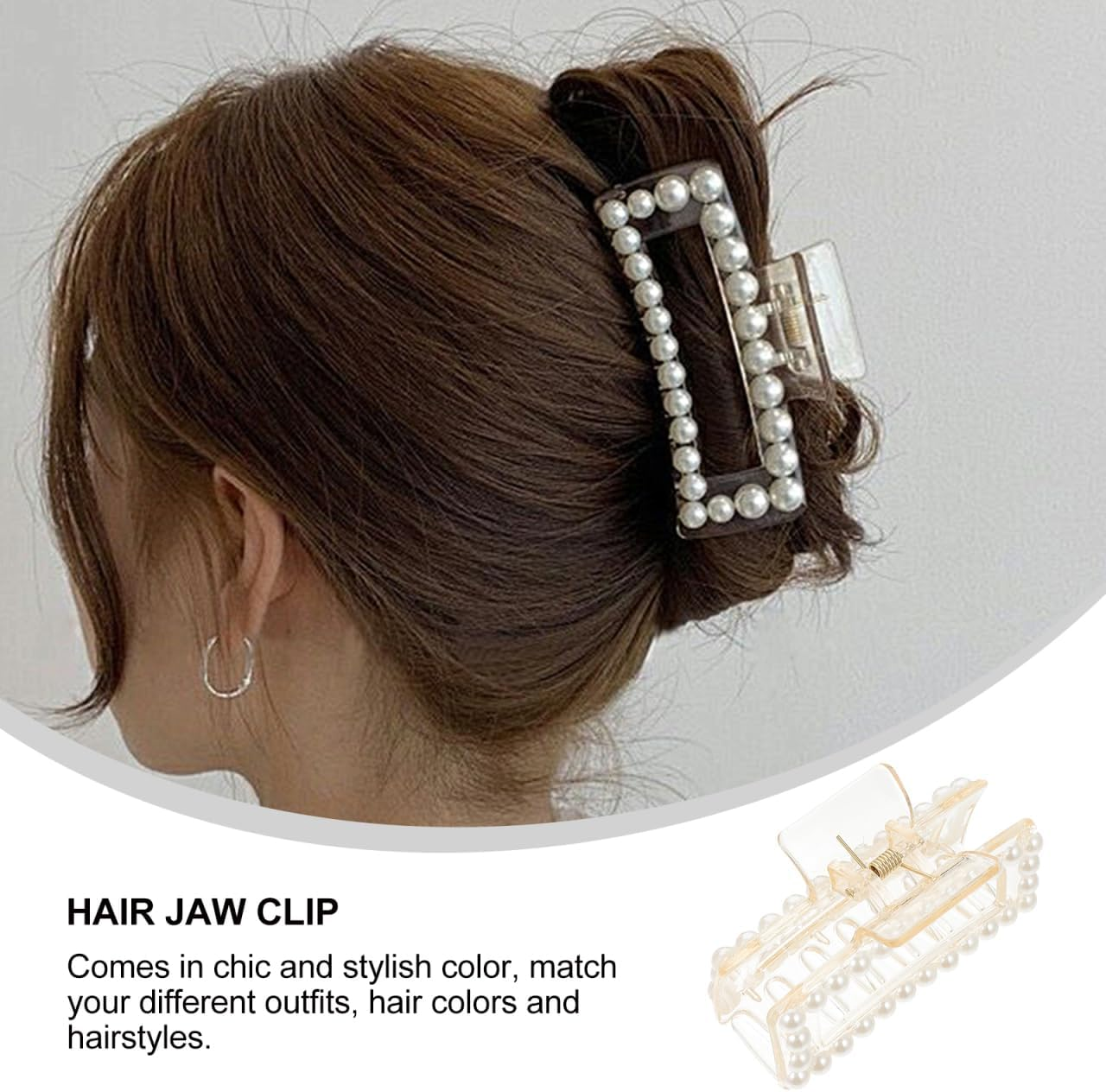 VICASKY Large Hair Clip for Women Practical Pearl Hair Clip for Thick and Thin Hair Gives Charming Hairstyles and Look