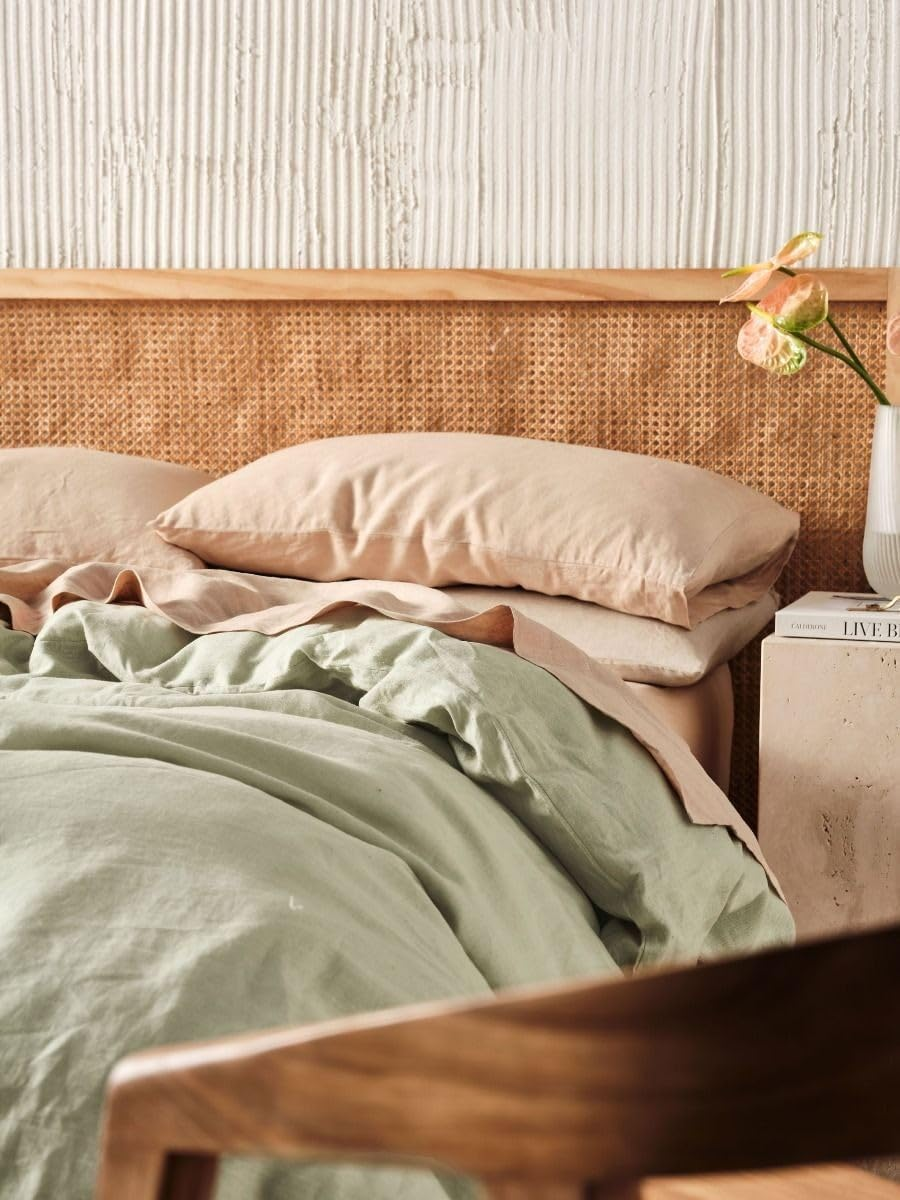 Linen House Nimes Quilt Cover Set, Wasabi, Super King Bed