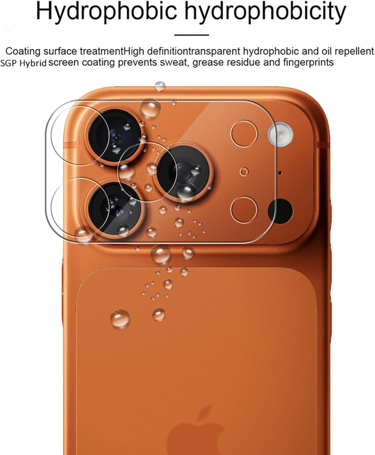 [2+2] Back Screen Protector + Camera Lens Protector for Iphone 17 Pro, Electro-Weideworld 9H Hardness High-Definition Bubble-Free&Scratch-Resistant Tempered Glass image number 1