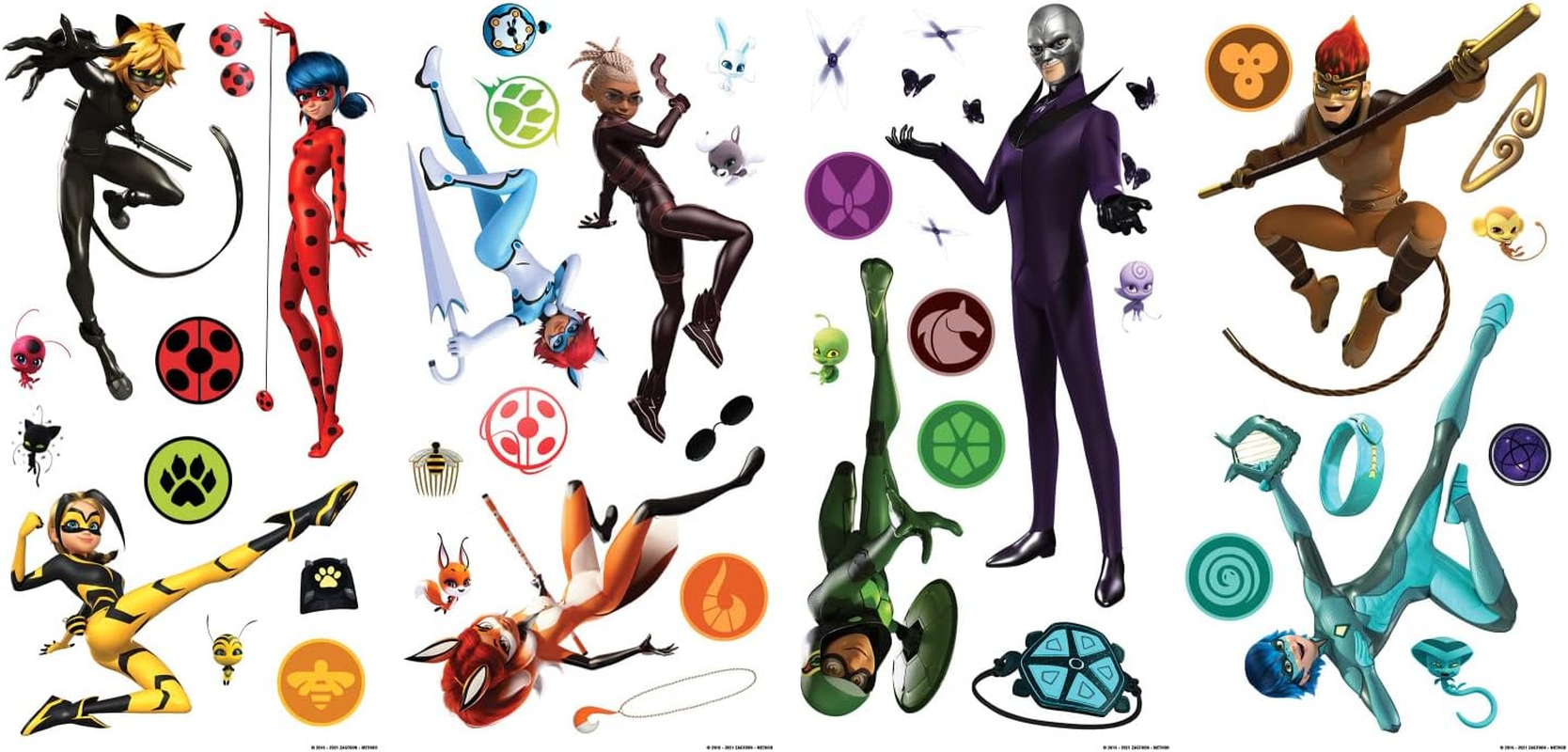 Roommates RMK5331SCS Miraculous Tales of Ladybug and Cat Noir Peel and Stick Wall Decals, Multi image number 3