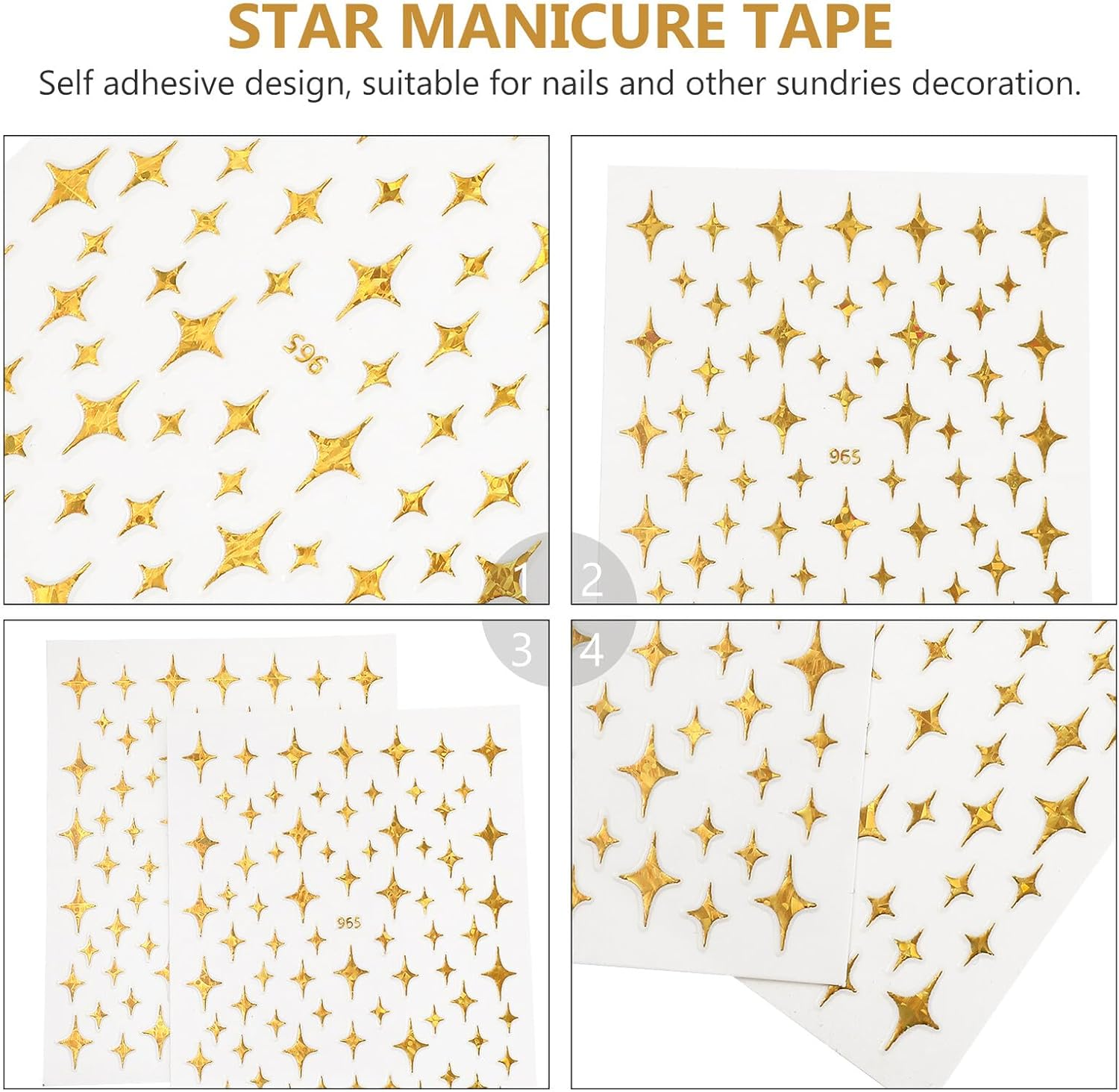 Luxshiny 5 Sheets Nail Art Stickers Creative Nail Ornament for DIY Rhinestones Aesthetic Look image number 2