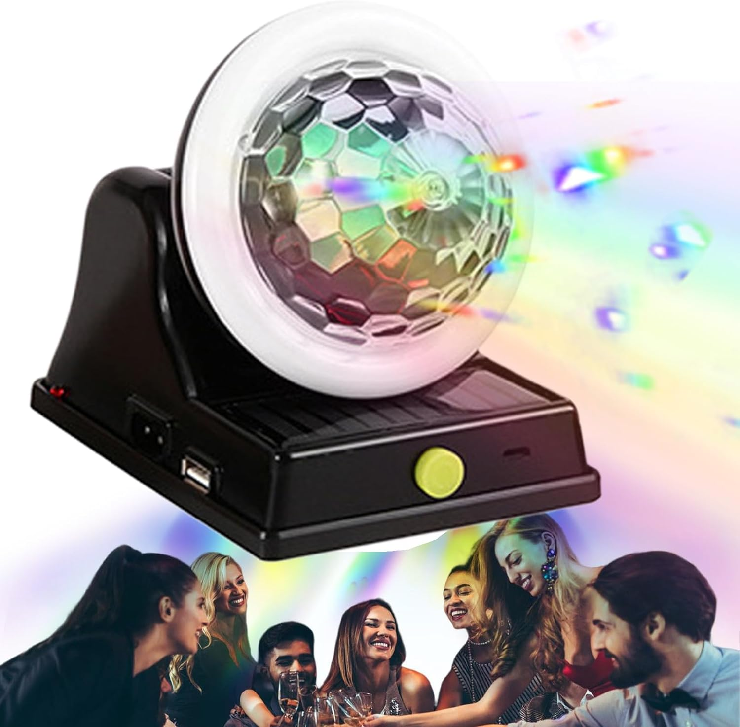 Solar Powered Disco Light &ndash; Creative Terrace Lamp, Outdoor Party Orb | Solar Charging RGB Globe, Colorful Ambient Lighting Unit, Decorative Sphere Fixture for Garden Wedding Lawn Decor Area image number 1