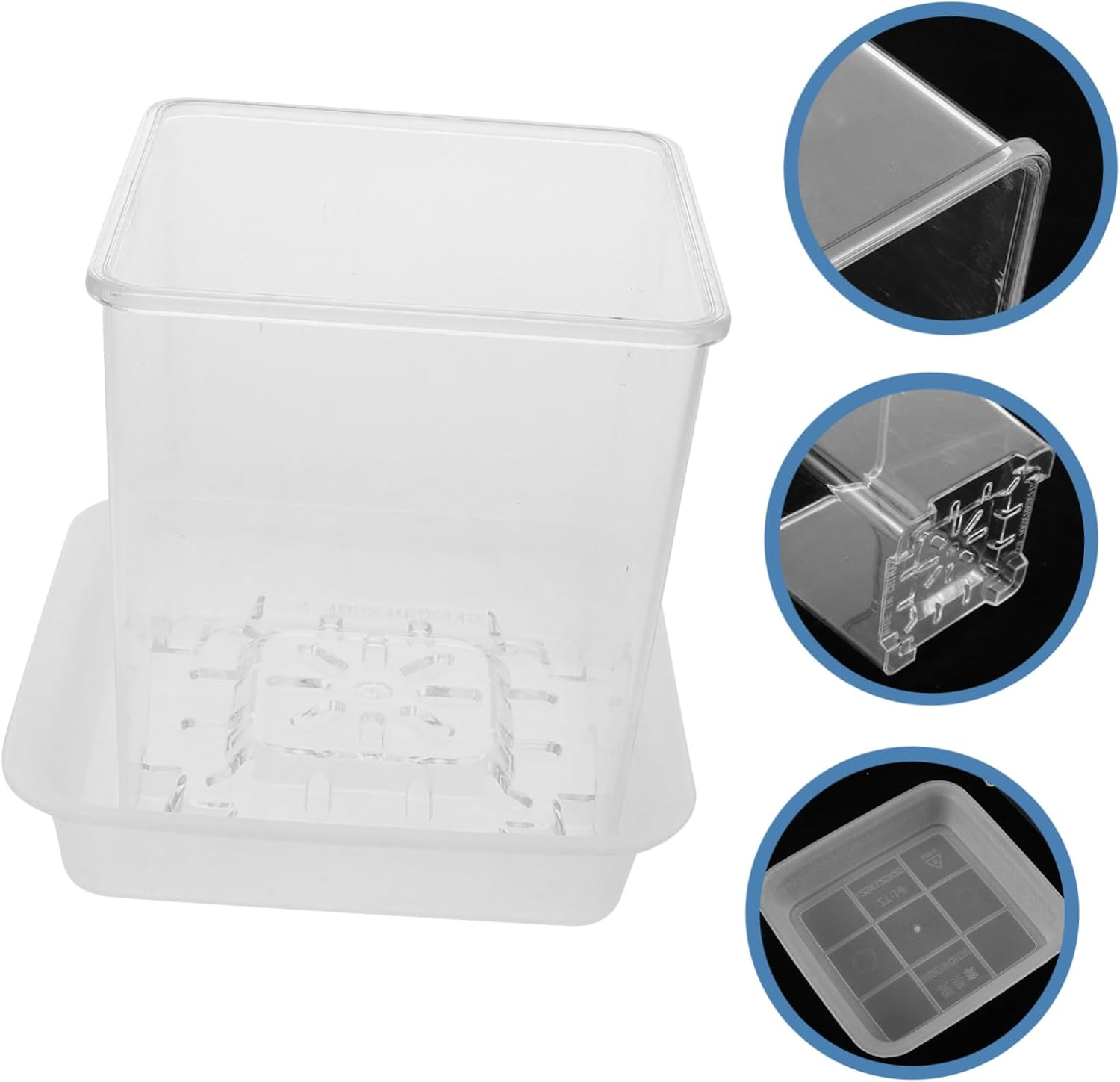 OFFSCH 5Pcs Orchid Pots Drainage Trays Breathable Slotted Plant Container for Outdoor Gardening Acrylic Flower Planter for Healthy Root Growth image number 3